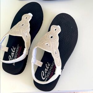 Skechers beaded Black and White Sandals